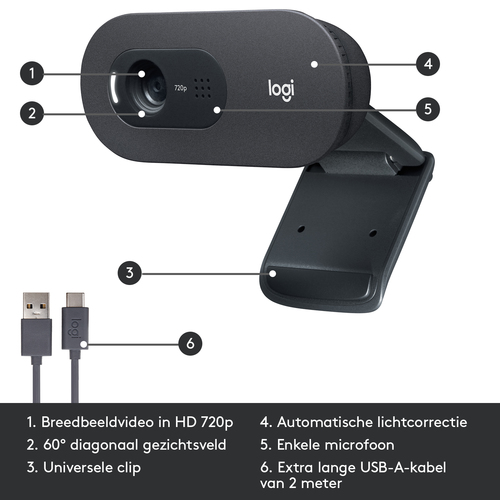 C505 webcam - Zwart