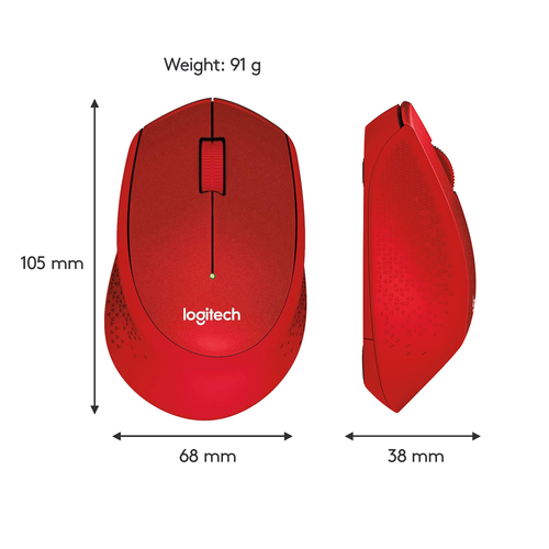 Logitech M330 Silent Plus - Rood