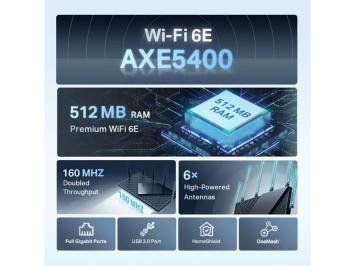 TP-LINK Archer AXE75 draadloze router Gigabit Ethernet Tri-band (2,4 GHz / 5 GHz / 6 GHz) Zwart