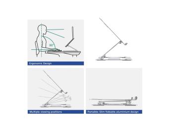 ACT opvouwbare laptop standaard - Grijs