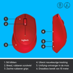 Logitech M330 Silent Plus - Rood